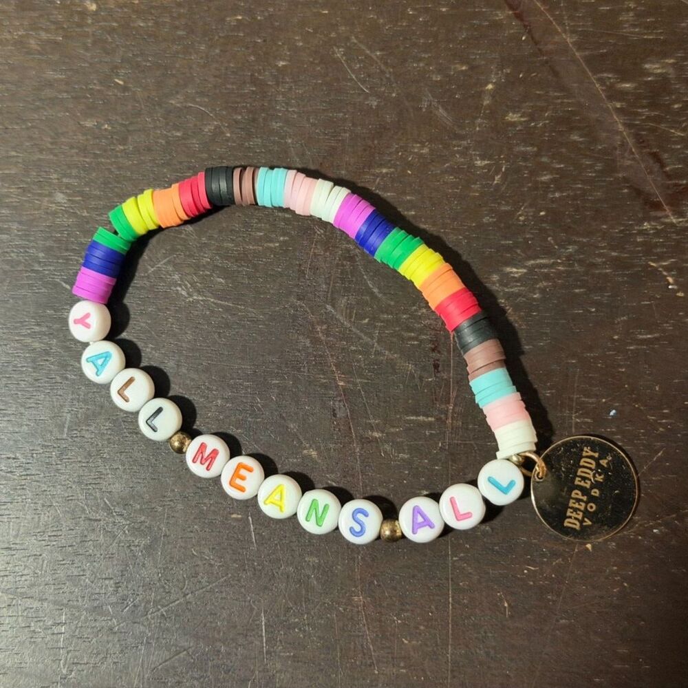 Y'all Means All Pride Bracelets Rainbow Beaded Bracelets